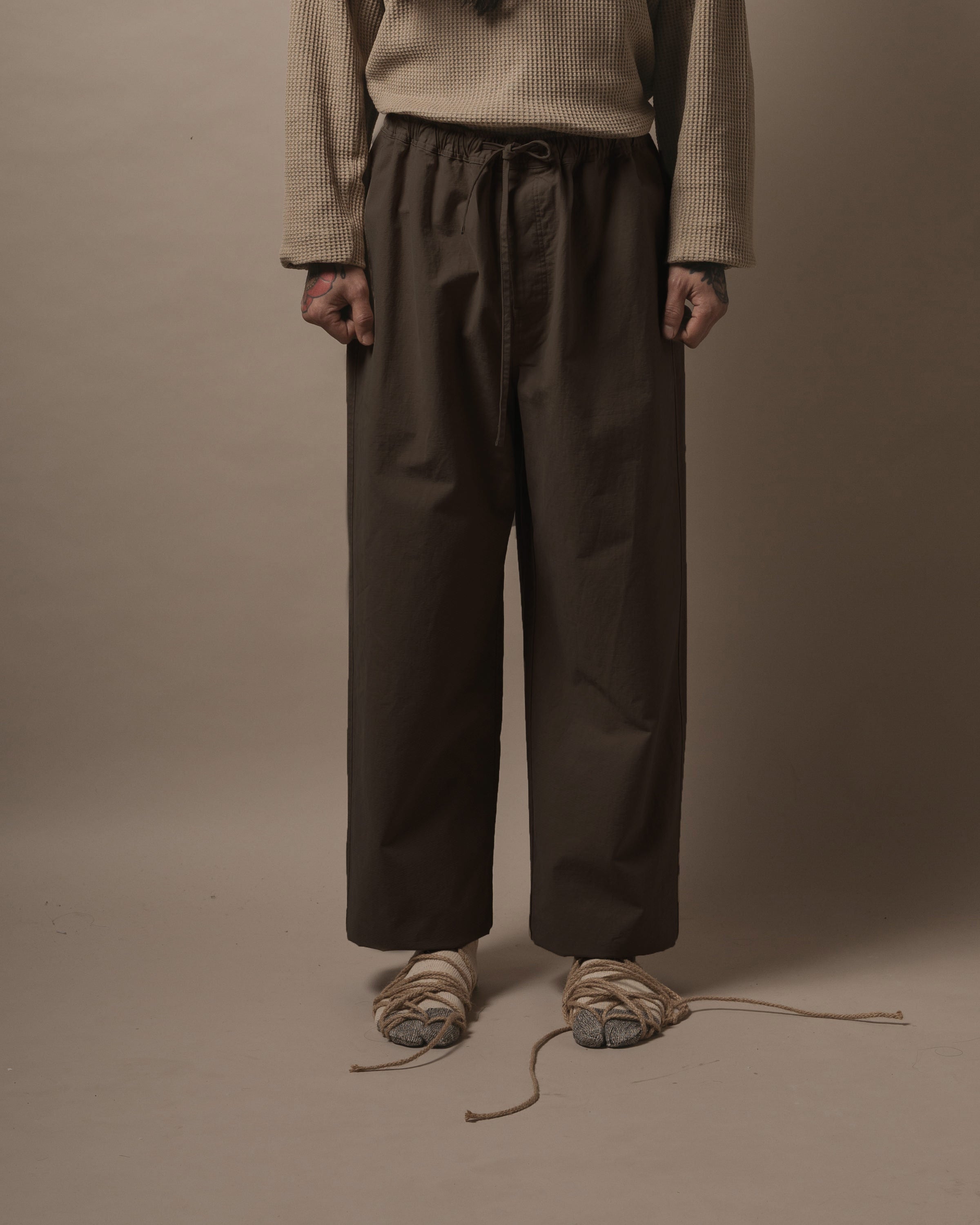 Charcoal Twill Pocket Wide Leg Cargo Pants