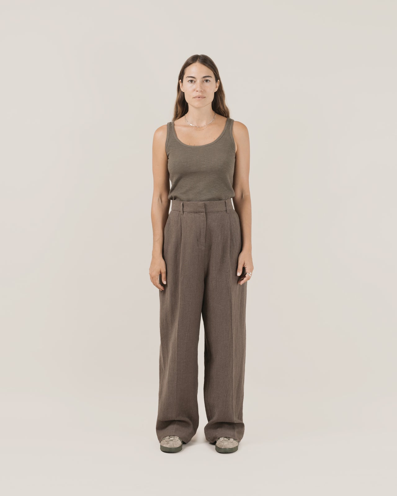 Wide Leg Tailored Trouser [W] - Charcoal