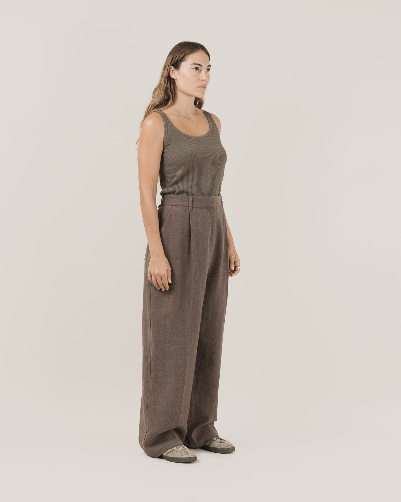 Wide Leg Tailored Trouser [W] - Charcoal