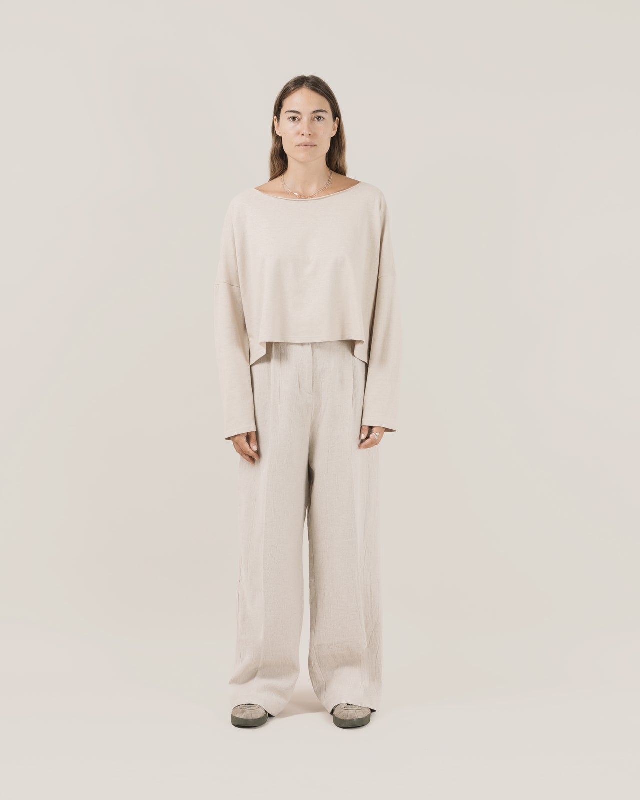 Wide Leg Tailored Trouser [W] - Raw Ecru