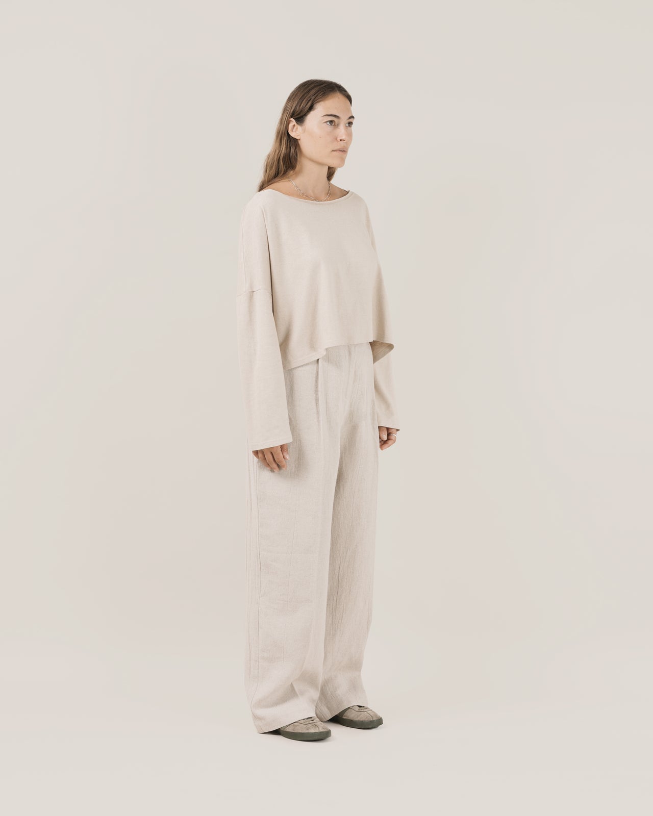 Wide Leg Tailored Trouser [W] - Raw Ecru