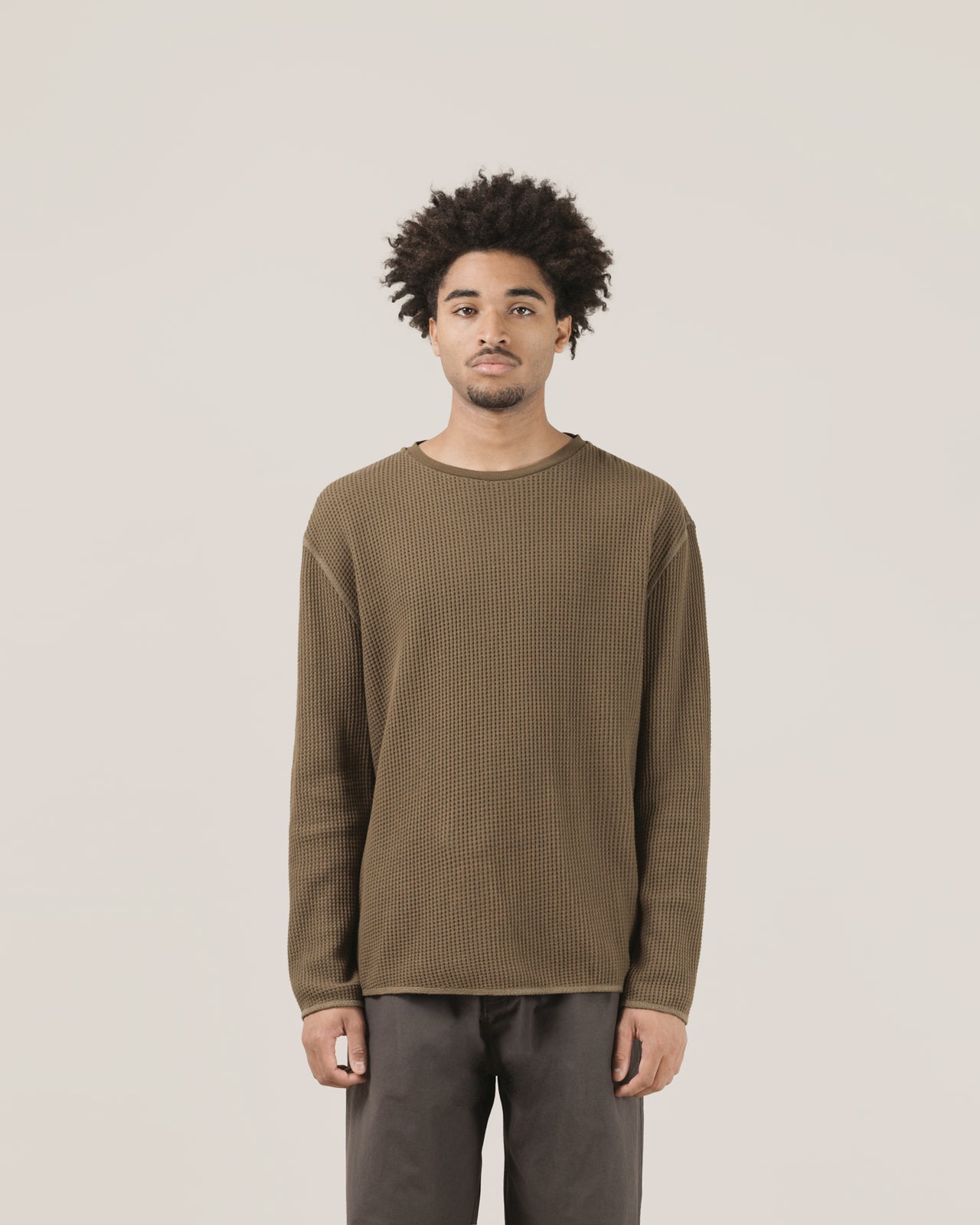 Waffle Longsleeve - Dark Olive