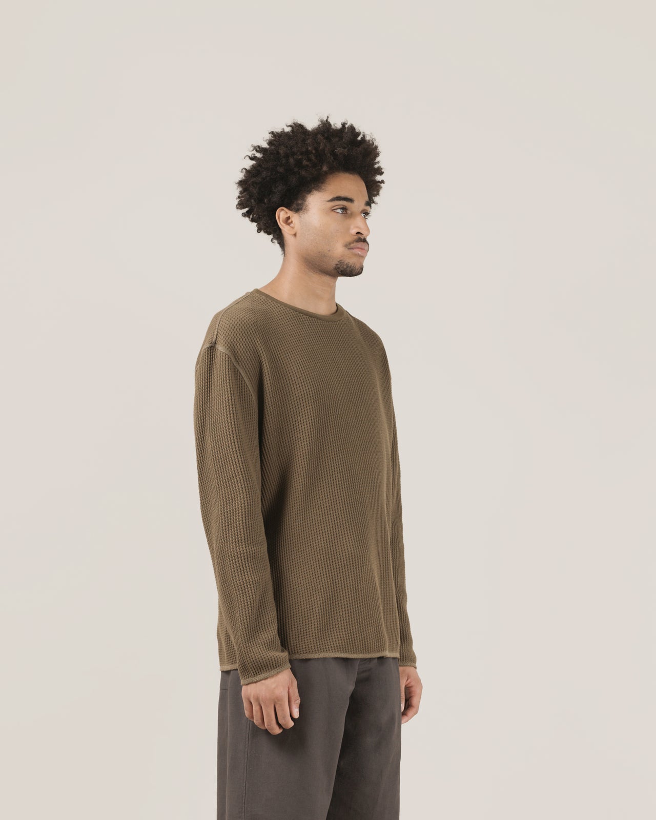 Waffle Longsleeve - Dark Olive